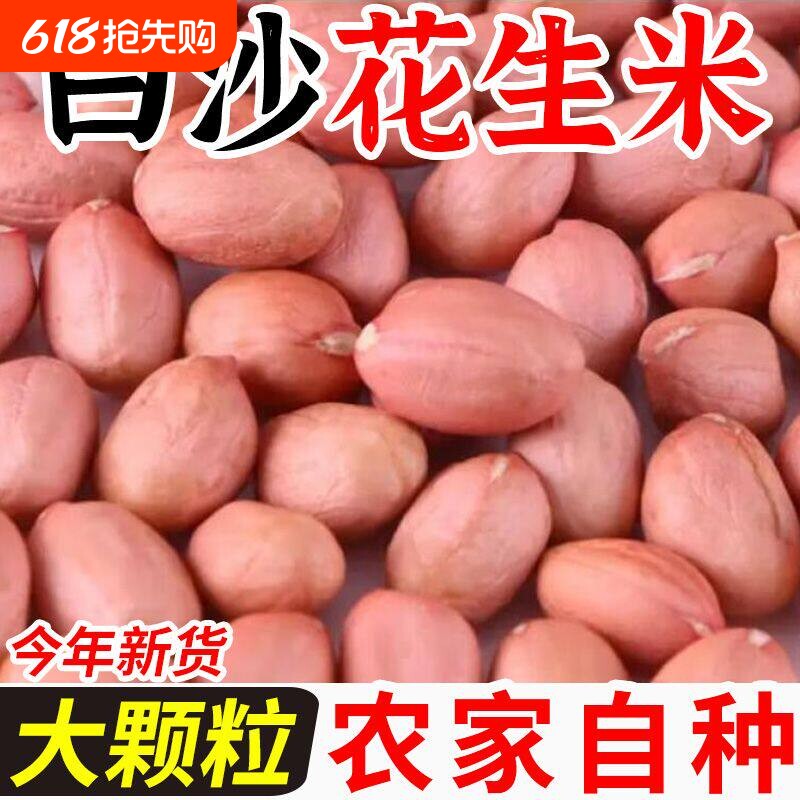 白沙花生白皮生花生米粉皮花生仁新鲜农家粉皮花生粒新货口感香甜