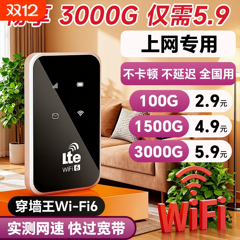 智能wifi移动无线wifi6便携式免插卡2025新款路由器全国通用流量wi-fi车载宽带4g高速网络智能上网卡车载wifi