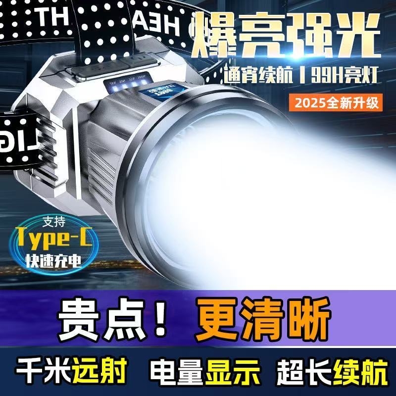 公牛适用超亮LED头灯远射