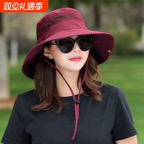 帽子女可折叠夏天渔夫帽出游帽男女防晒帽户外速干登山帽遮阳旅行