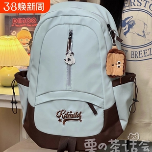 茶话会日系大学生休闲背包少女学院风复古双肩包轻便初高中生书包