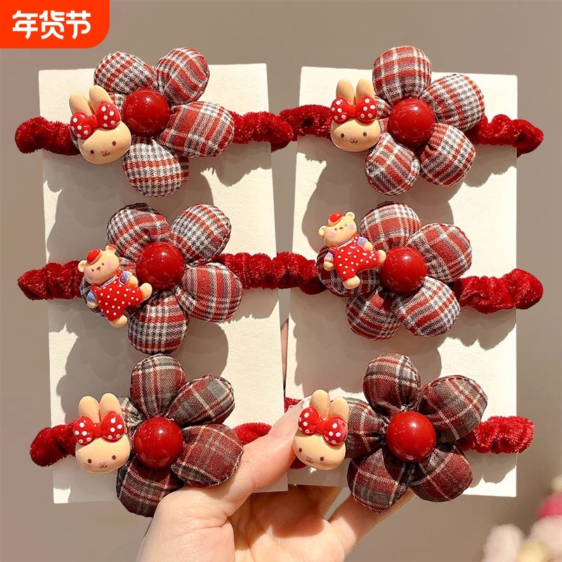 儿童可爱发圈女童秋冬红色发绳头饰女孩高弹力不伤发新年皮筋发饰,饰品/流行首饰/时尚饰品新,发饰,淘宝优惠券,粉丝福利购,淘宝优惠卷