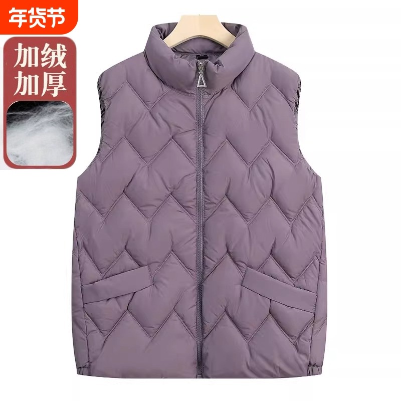 妈妈冬装背心外套宽松加厚棉马甲坎肩中老年人女奶奶保暖棉服马夹