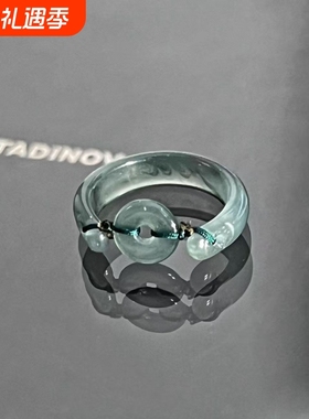平安扣中式戒指国风亚克力小众气质高级感设计潮流简约个性男女潮