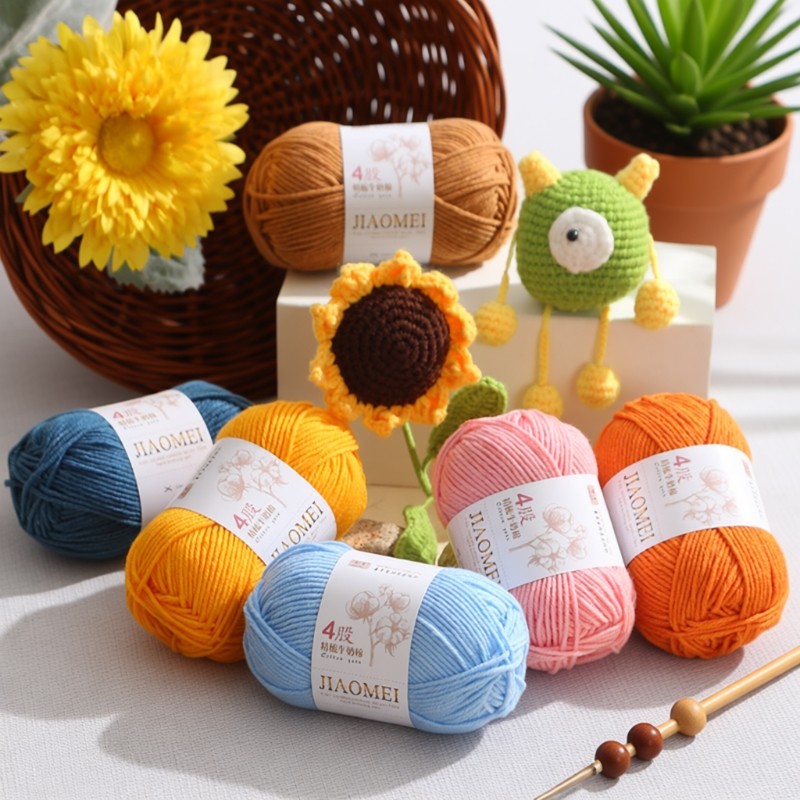 4股精梳牛奶棉毛线团线球手工钩针编织diy玩偶材料包宝宝花束围巾,服饰配件/皮带/帽子/围巾,毛线,淘宝优惠券,粉丝福利购,淘宝优惠卷