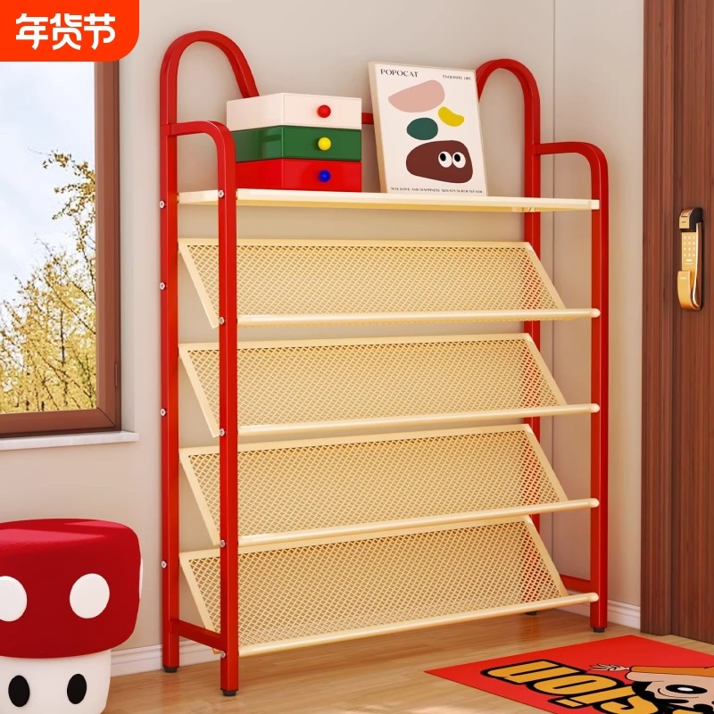 超窄鞋架子家用门口多层铁艺室内简易收纳架窄小型鞋柜玄关碳钢