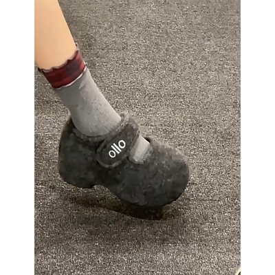 加绒复古内增高厚底玛丽珍毛毛鞋女冬外穿2025秋冬新款保暖棉鞋子