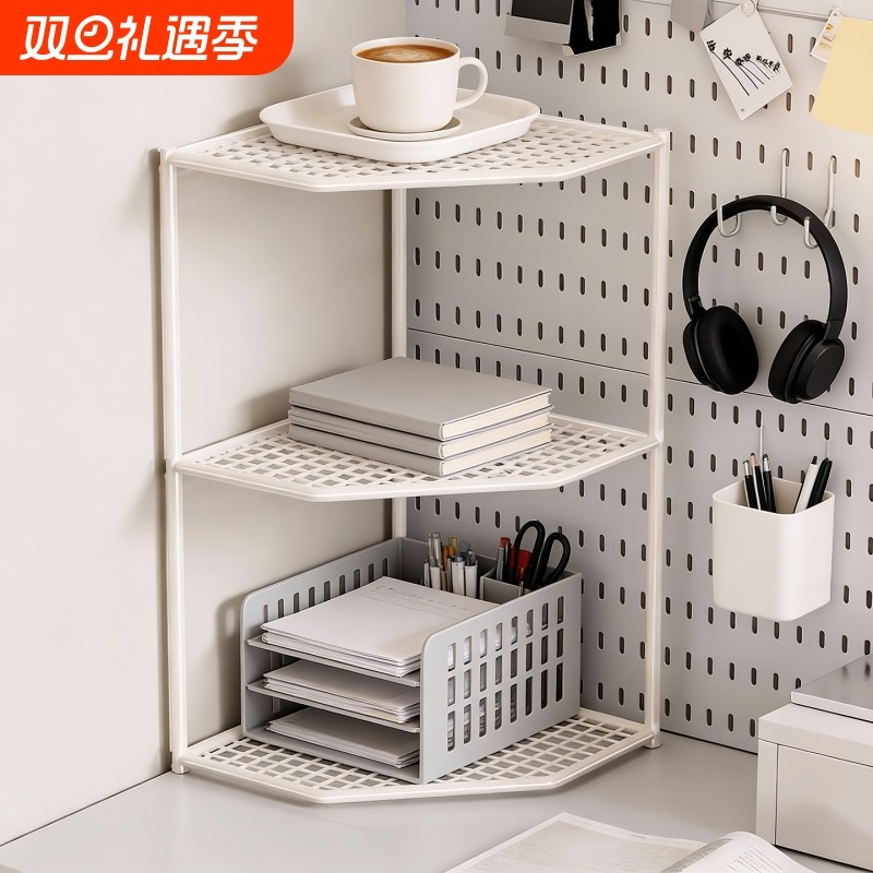 桌面置物架学生宿舍书桌转角书架工位改造多层储物架子收纳小书柜