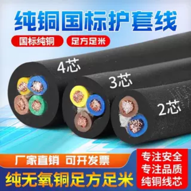 真国标纯铜234芯电缆线户外防水