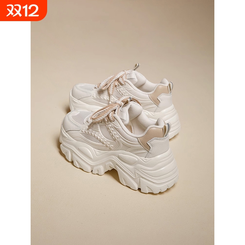 老爹鞋女2025新款夏秋季运动厚底增高小白百搭休闲女鞋子爆薄透气