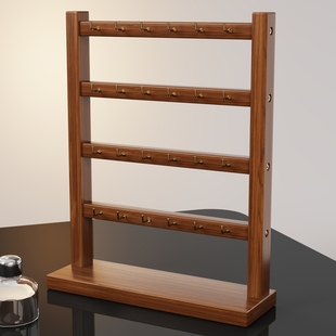 首饰项链置物架桌面手串收纳架实木多杆金属挂钩架饰品手链放置架