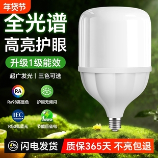 一级能效全光谱LED灯泡Ra98显色家用北欧吊灯E27螺口护眼节能灯泡