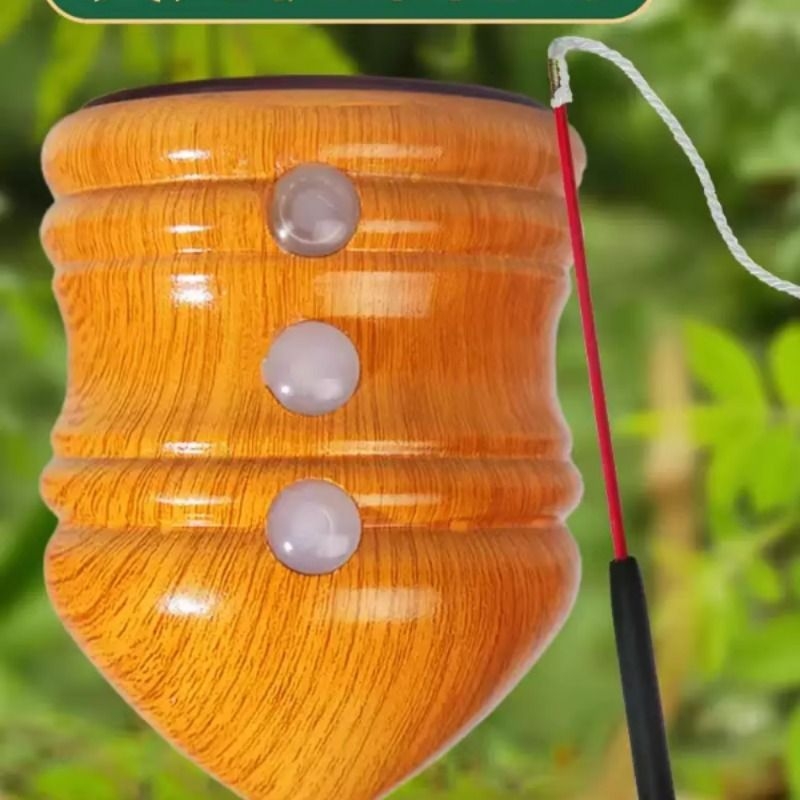 实木陀螺儿童发光抽打老式木头陀螺健身成人冰嘎尜儿带鞭杆鞭绳子