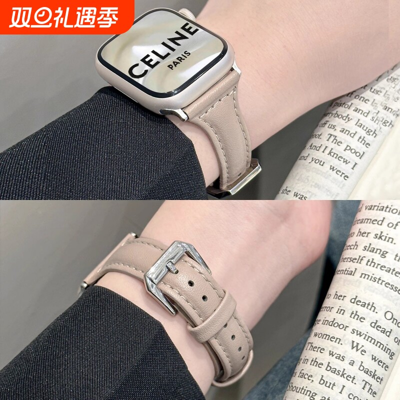 适用iwatch8表带applewatch9苹果S9手表S8真皮S7夏天7个性SE小众新品S10女生10高级ultra智能watch运动新款