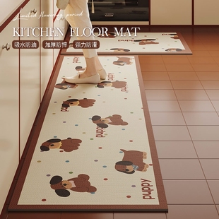新款 厨房地垫高级感硅藻泥防滑防油免洗可擦脚垫家用门口地毯耐脏
