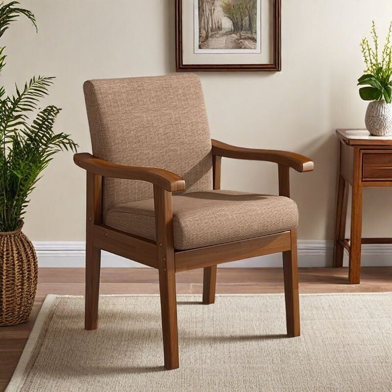 实木椅子靠背扶手椅电脑书桌椅家用单人沙发椅舒适久坐麻将老人椅