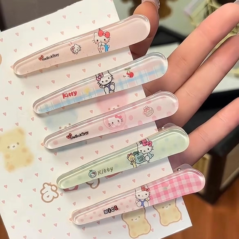 可爱格子三丽鸥鸭嘴夹甜美ins少女心刘海夹卡通百搭简约网红发卡