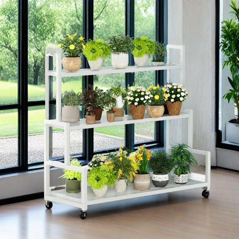 移动花架带轮加厚阳台多层室内家用室外防晒落地式花架子单层双层