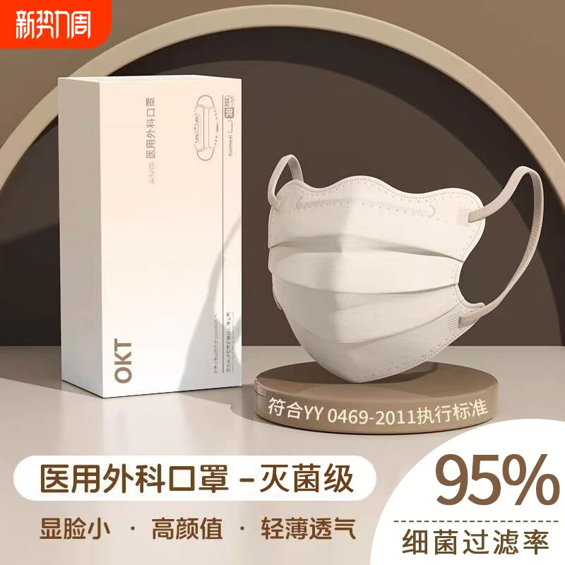 医用外科口罩一次性医疗女高颜值新款蝶形单独包装成人正品灭菌级
