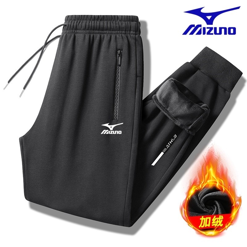 运动裤男女加厚2025新款秋冬直筒束脚美津濃青少年宽松长裤子加绒