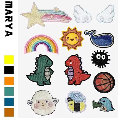 补丁贴儿童衣服裤子羽绒服破洞修补贴卡通图案刺绣布贴绿色灰色