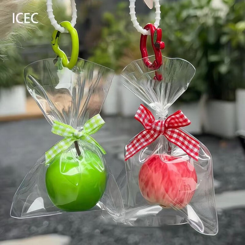 甜美风蝴蝶结苹果吊坠挂件精致可爱高颜值圣诞节包挂饰DIY饰品