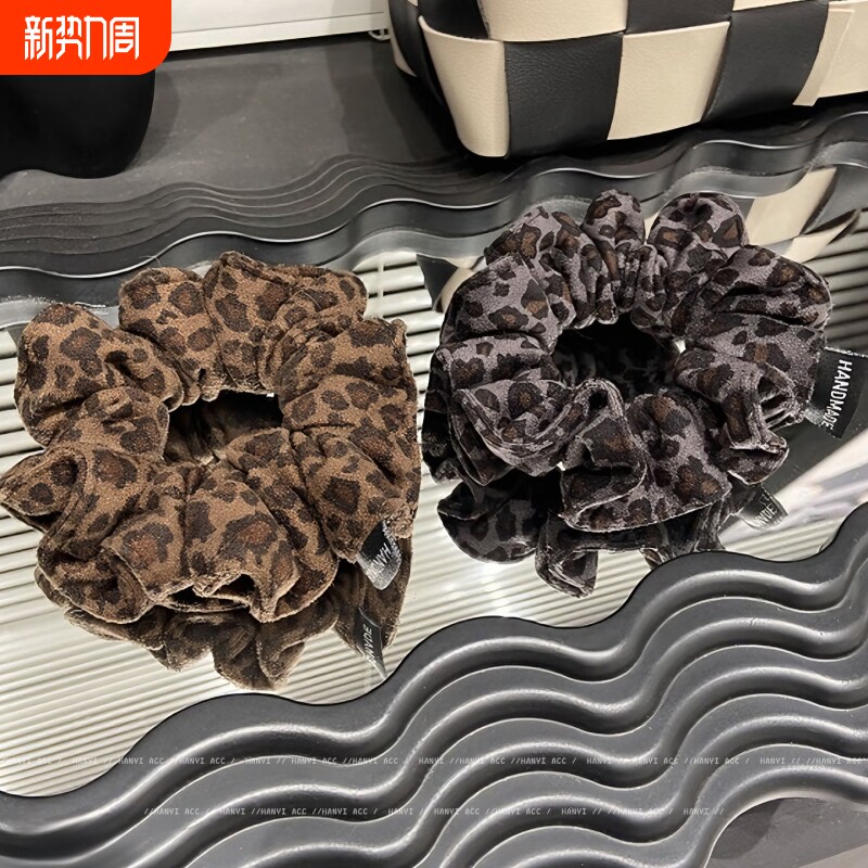 时尚豹纹大肠发圈女马尾发绳高弹力耐用皮筋丸子头扎头绳高级感