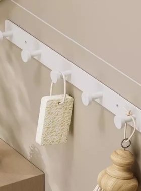 白色毛巾挂钩衣服衣帽钩太空铝入户进门玄关挂衣钩免打孔钥匙排钩
