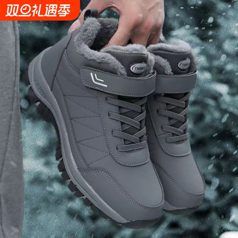 户外运动棉鞋男士冬季加绒新款雪地高帮登山马丁休闲保暖靴子舒适