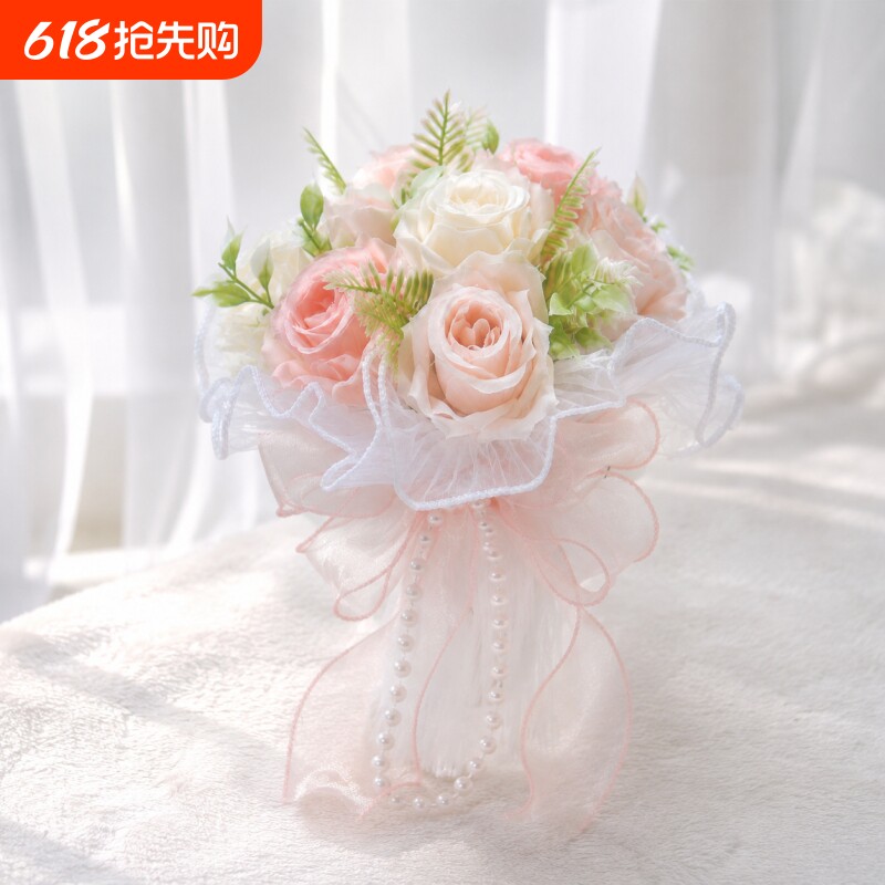 仿真花婚礼手捧花领证登记求结婚庆花束婚纱摄影新娘伴娘玫瑰假花