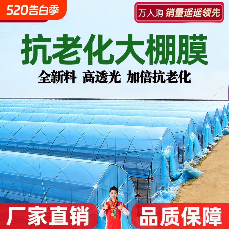 抗老化大棚膜尼龙膜透光塑料膜加厚农用薄膜保温塑料布蓝色无滴膜