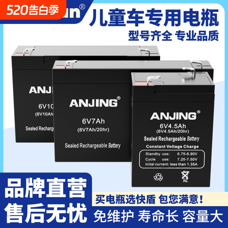 儿童电动车玩具汽车摩托童车电瓶蓄电池充电器6伏V4V4.5AH后