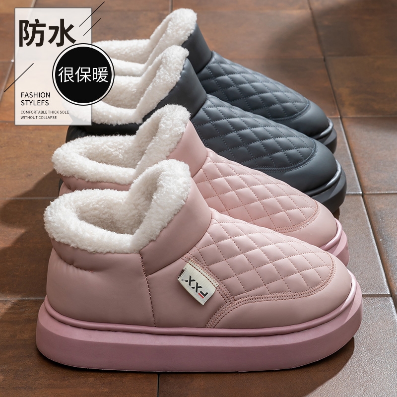 棉拖鞋女款冬季2025新款包跟加绒保暖高帮棉鞋厚底防滑外穿雪地靴