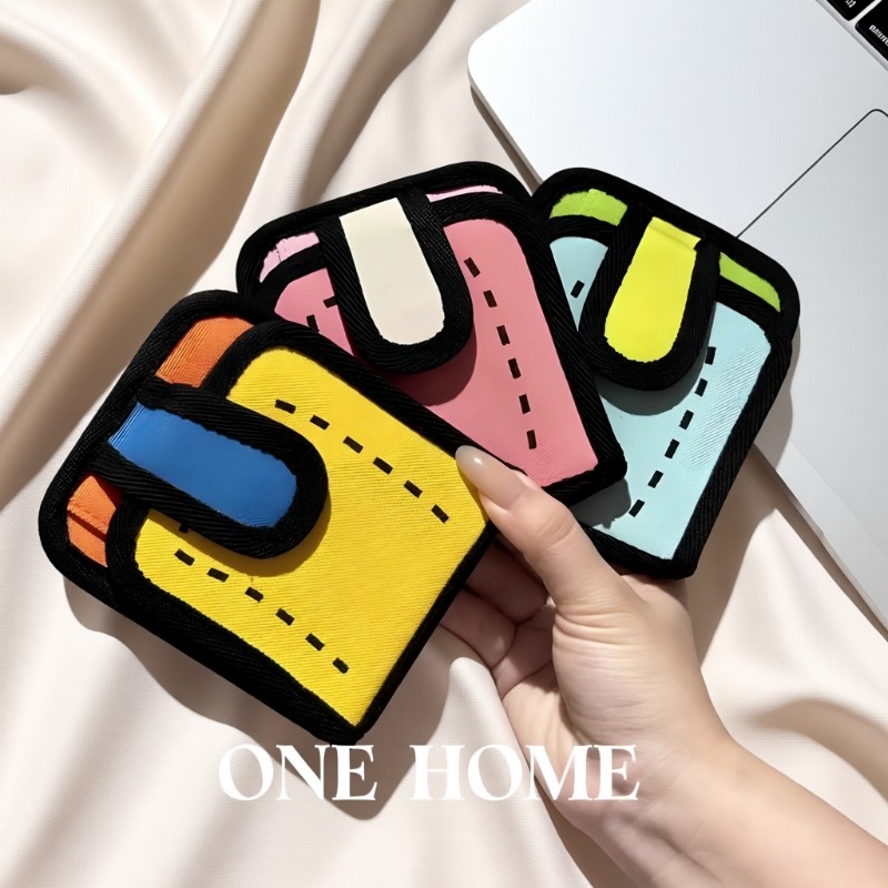 多巴胺卡包证件收纳包撞色帆布钱包超薄小巧多卡位创意便携零钱包