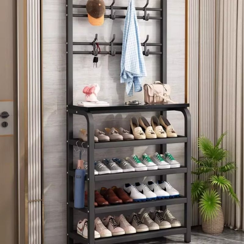 鞋架子简易家用室内入门口衣帽架一体式鞋柜收纳神器多层衣架家居,住宅家具,鞋架,淘宝优惠券,粉丝福利购,淘宝优惠卷