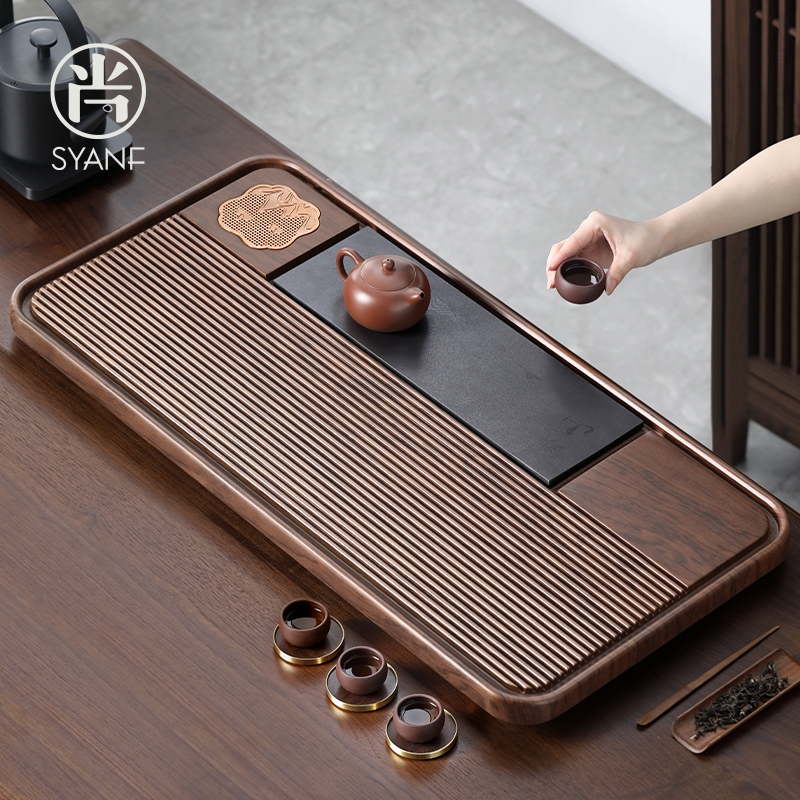 新中式竹制茶盘沥水功能