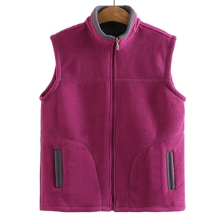 中老年秋冬摇粒绒马甲外套女老年妈妈冬装 打底背心老人抓绒坎肩