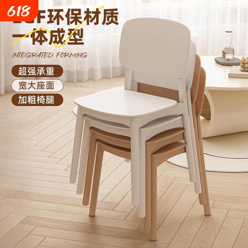 加厚塑料餐椅现代简约靠背凳子商务家用餐桌椅户外久坐舒服结实