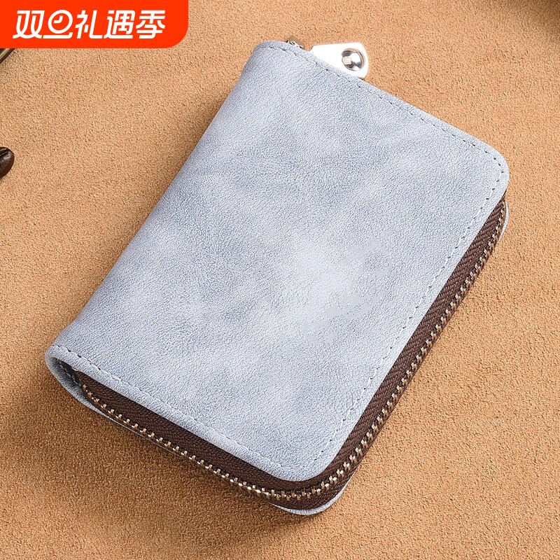 卡包男多卡位防消磁大容量证件卡套拉链超薄款小巧学生零钱包便携