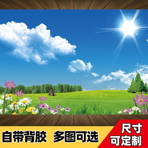 风景画墙贴自粘装饰画客厅山水画背景墙壁画墙纸贴纸贴画壁纸墙面