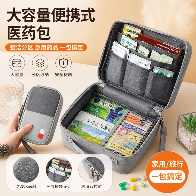 旅行便携式医药包药品收纳包随身药盒医用药物袋大容量医疗急救箱图片