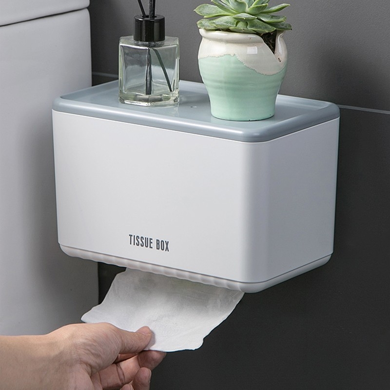 免打孔卫生间纸巾盒防水壁挂式免打孔厕所抽纸盒家用卷纸置物架