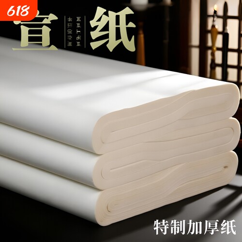 宣纸书法专用纸熟宣纸生宣纸生宣熟宣半生熟半生半熟毛边纸练字套装作品纸山水画对开整张练习四尺六尺