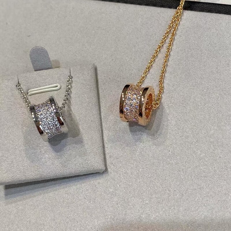 小蛮腰弹簧项链925纯银黑陶瓷满钻小红人慈善款百搭锁骨链不掉色