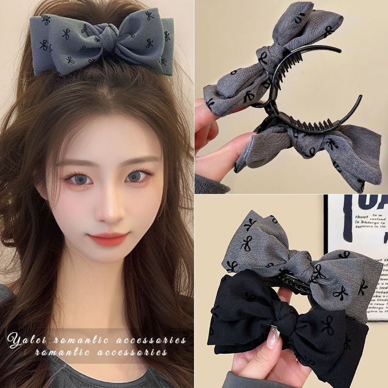 lastkiss蝴蝶结发夹灰色系