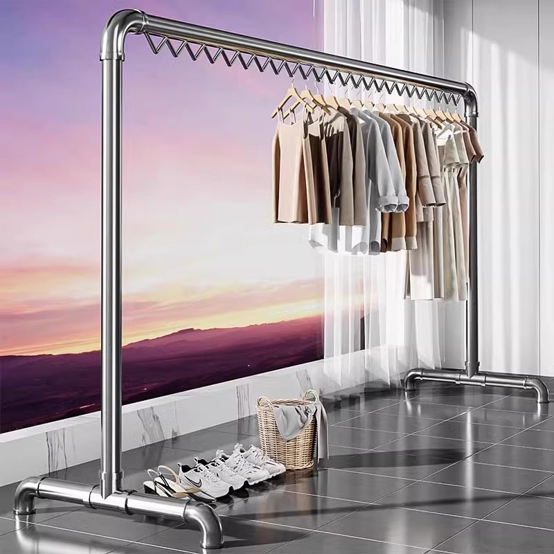 钢管可移动挂晒衣服晾衣架