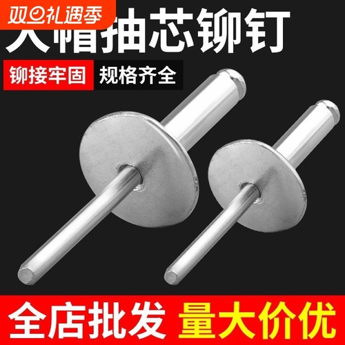 铝制圆头大帽沿大扁头抽芯拉铆钉汽车钣金专用大头铆钉拉钉