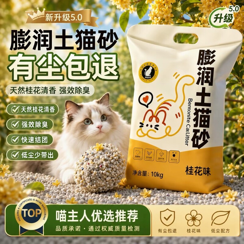 柠檬猫砂膨润土包邮10公斤除臭结团猫沙低尘20斤10kg猫咪用品无尘图片