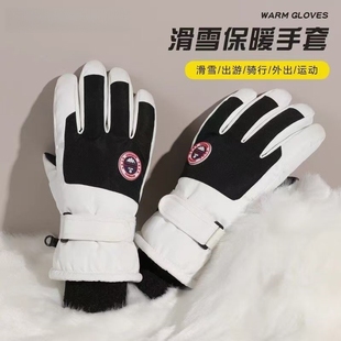 手套男冬季 滑雪防水加绒加厚棉保暖防风防寒电动摩托车骑行手套女