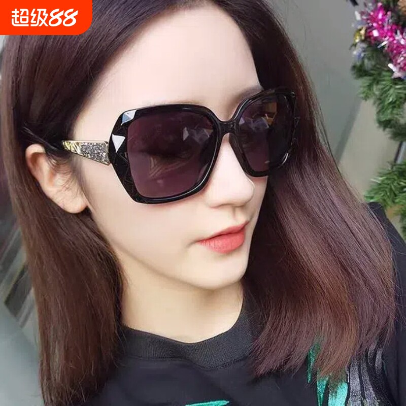 偏光运动墨镜女士新款大脸太阳镜高级感防紫外线眼镜树脂圆脸大框